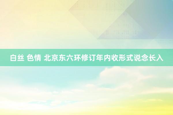 白丝 色情 北京东六环修订年内收形式说念长入