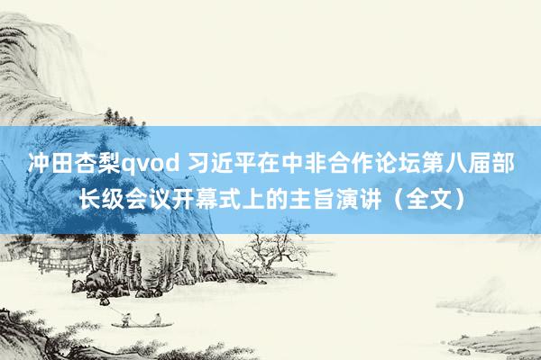 冲田杏梨qvod 习近平在中非合作论坛第八届部长级会议开幕式上的主旨演讲（全文）