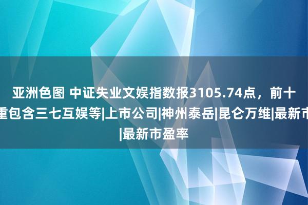 亚洲色图 中证失业文娱指数报3105.74点，前十大权重包含三七互娱等|上市公司|神州泰岳|昆仑万维|最新市盈率