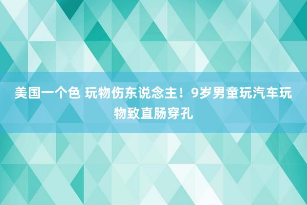 美国一个色 玩物伤东说念主！9岁男童玩汽车玩物致直肠穿孔