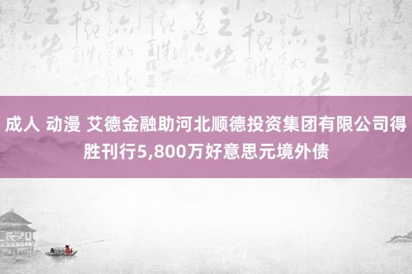 成人 动漫 艾德金融助河北顺德投资集团有限公司得胜刊行5，800万好意思元境外债